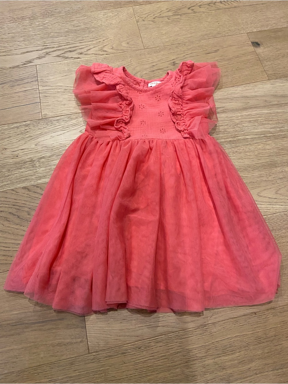 Cat & Jack Coral Tulle Ruffle Dress